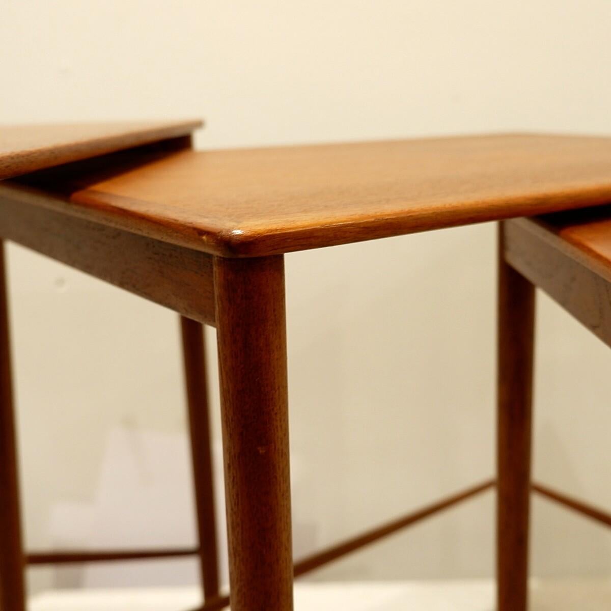 3 Danish Nesting Wooden Tables For Sale 5