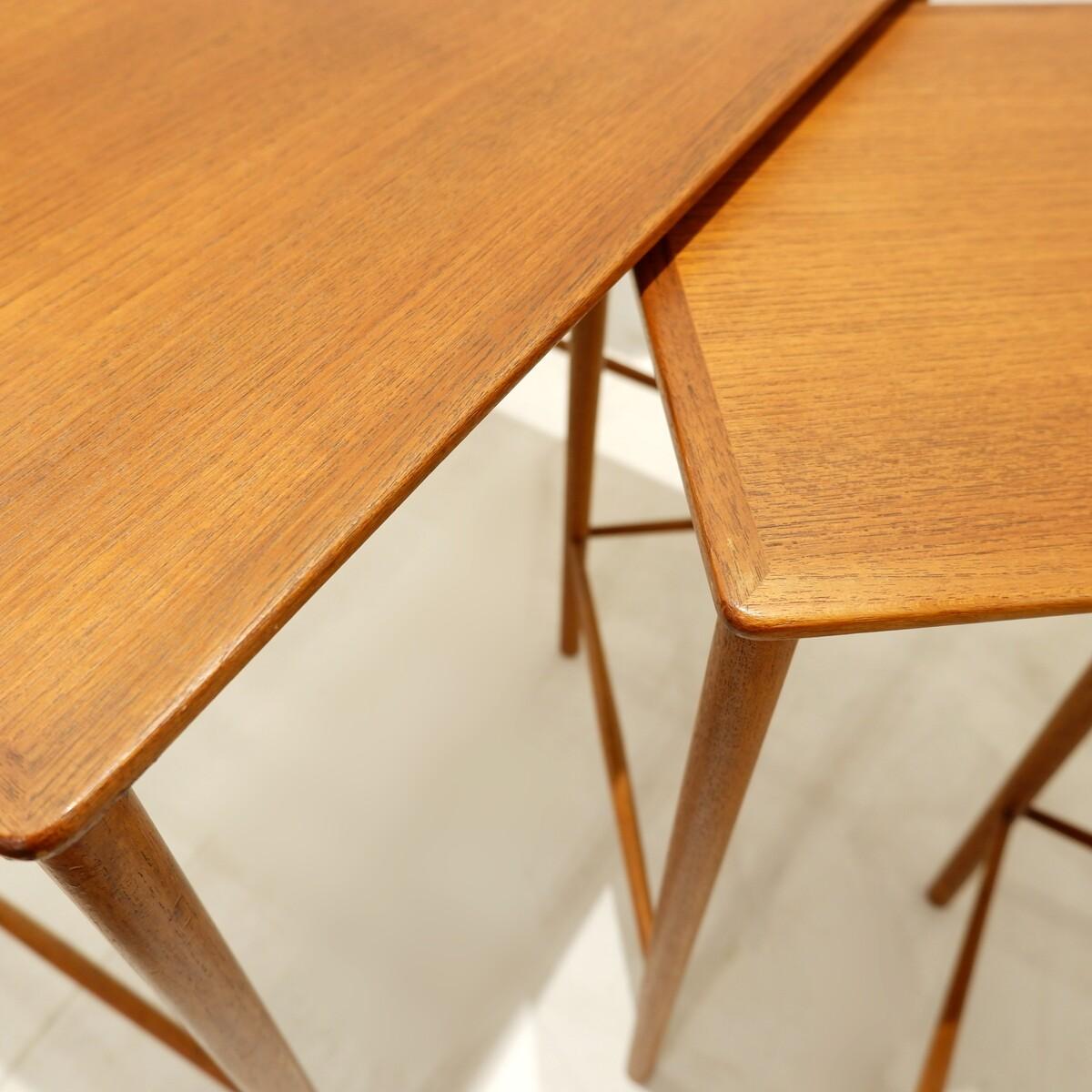 3 Danish Nesting Wooden Tables For Sale 6