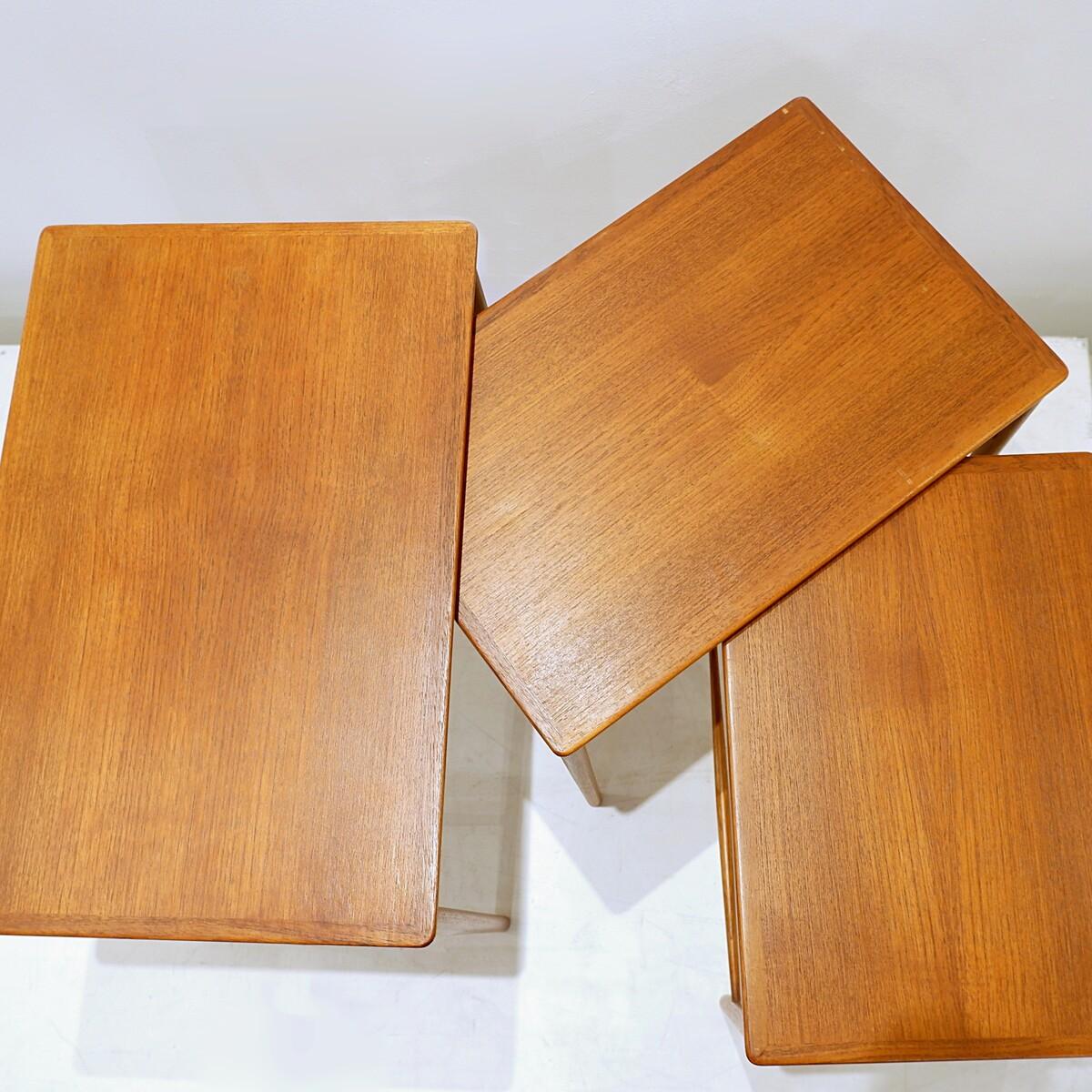 3 Danish Nesting Wooden Tables For Sale 7