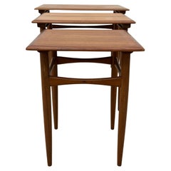 3 Danish teak nesting tables by Kai Kristiansen for Skovmand & Andersen 1960
