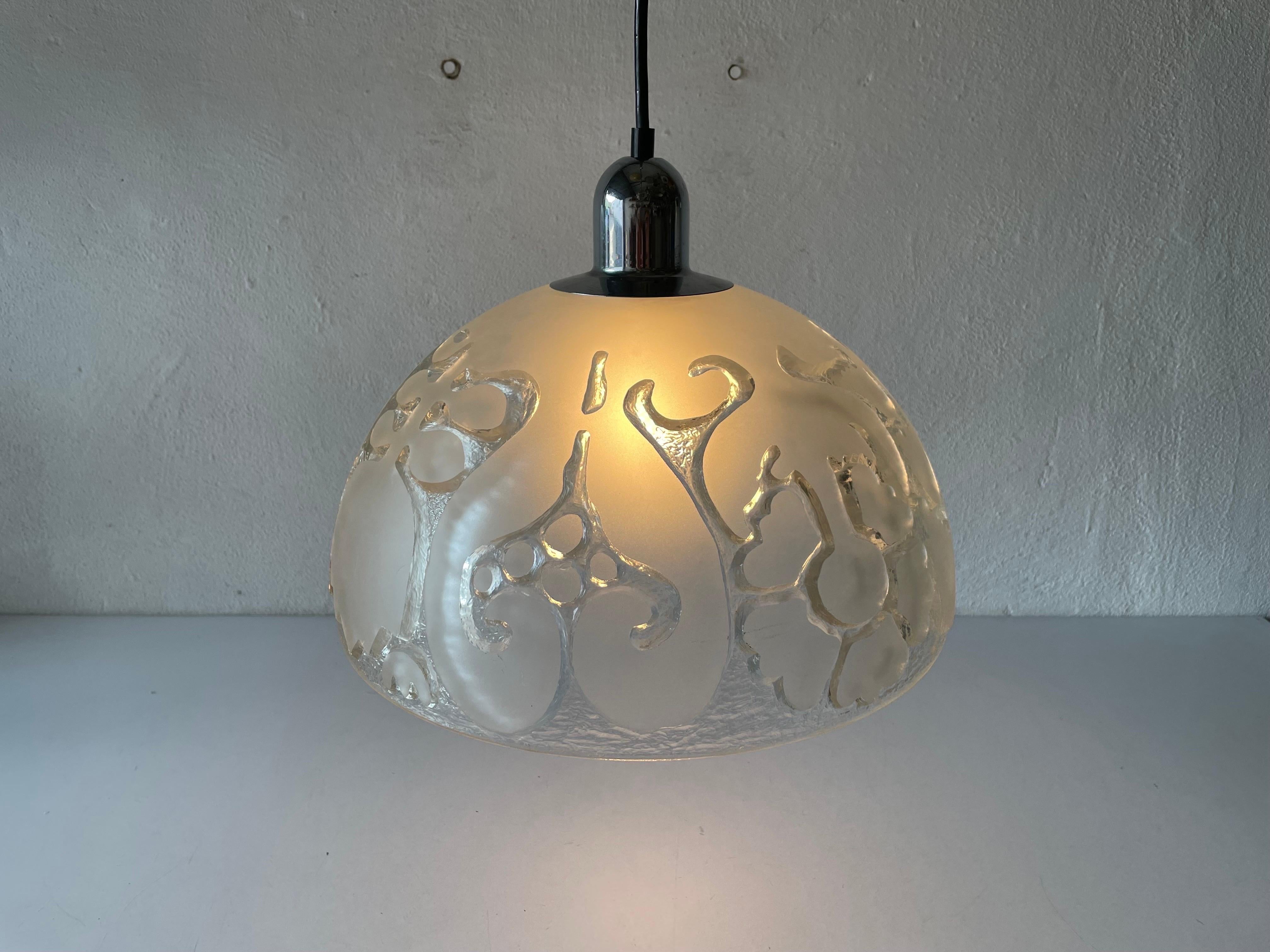 3 Dimensional Artwork Heavy Glass Ceiling Lamp by Peill Putzler, 1970s, Germany For Sale 5