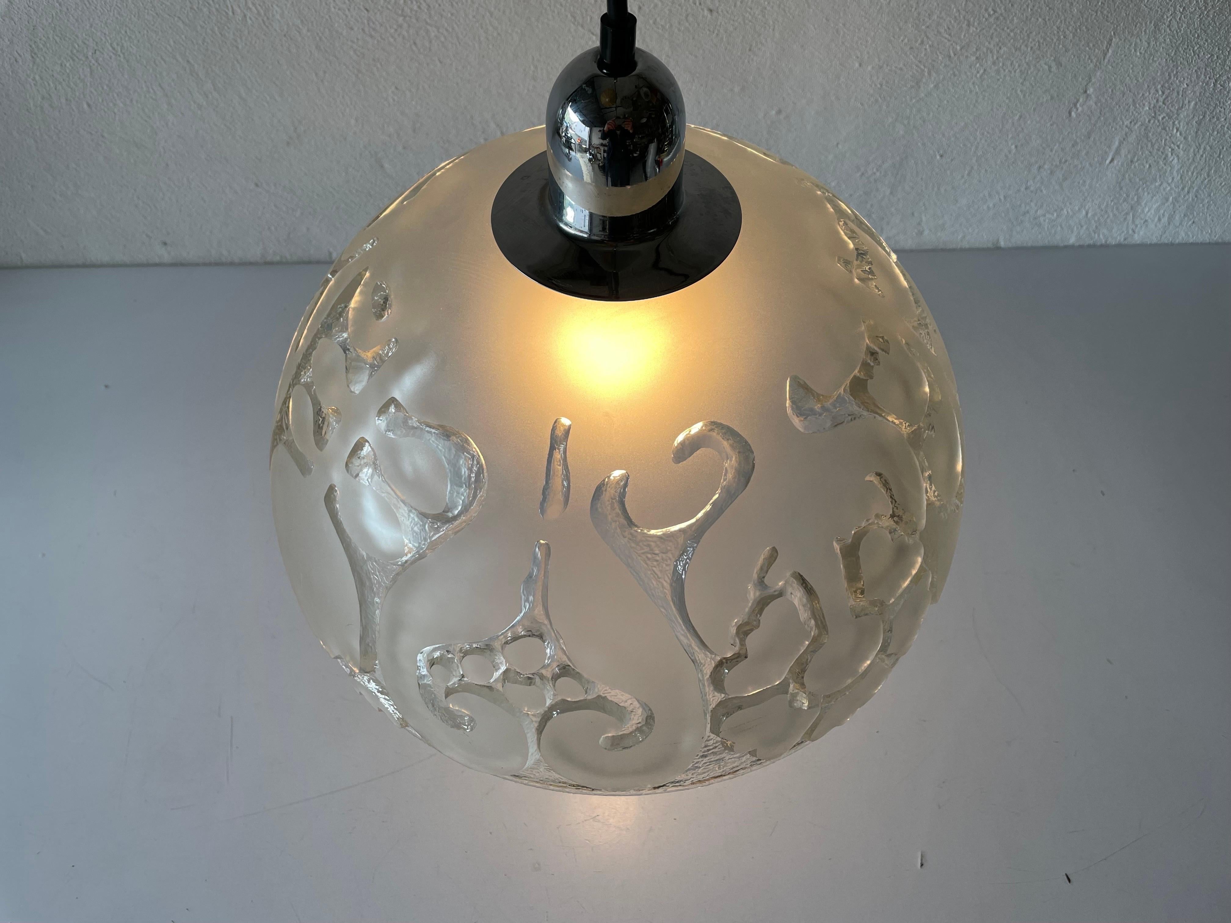 3 Dimensional Artwork Heavy Glass Ceiling Lamp by Peill Putzler, 1970s, Germany For Sale 6