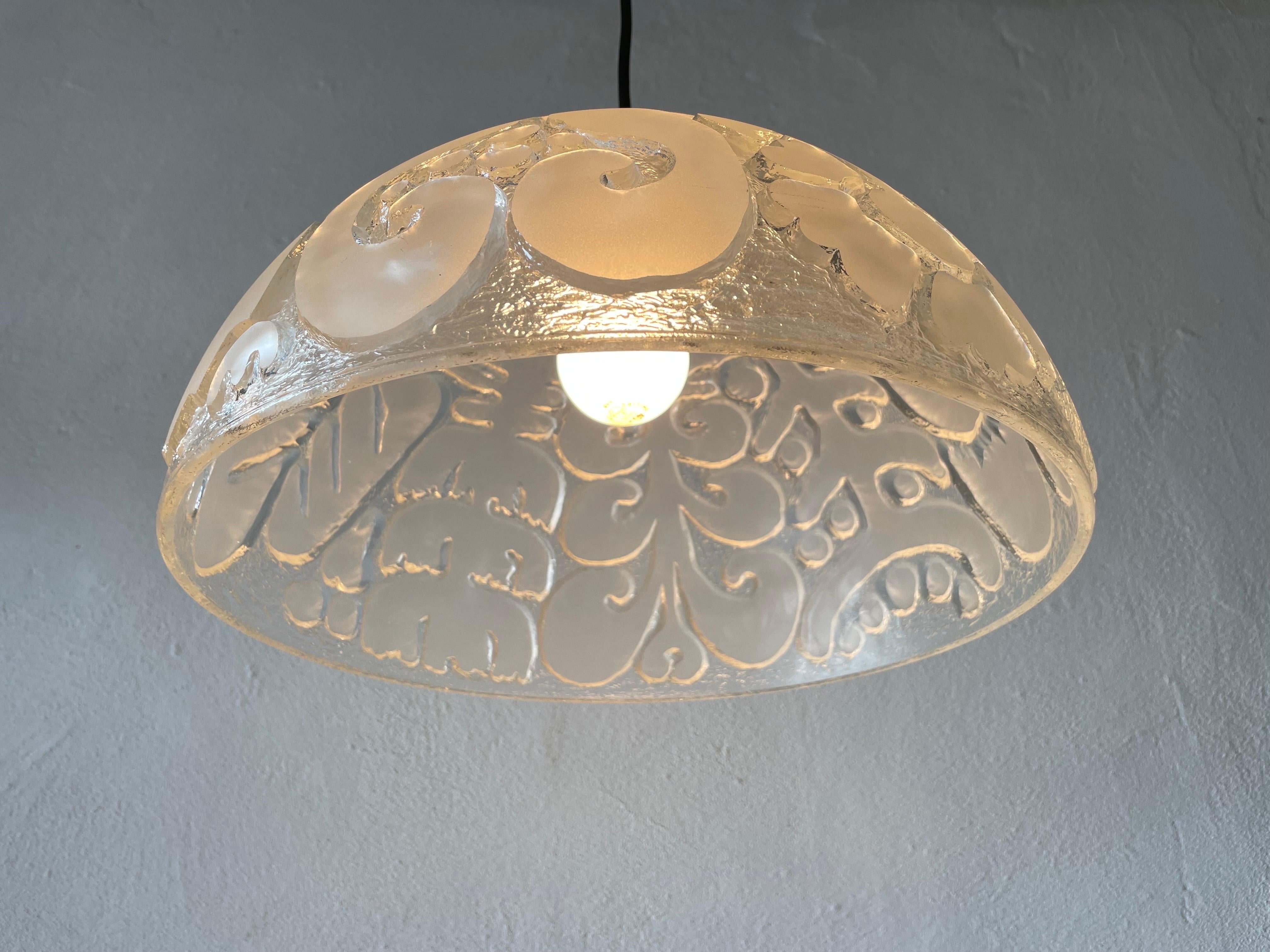 3 Dimensional Artwork Heavy Glass Ceiling Lamp by Peill Putzler, 1970s, Germany For Sale 7