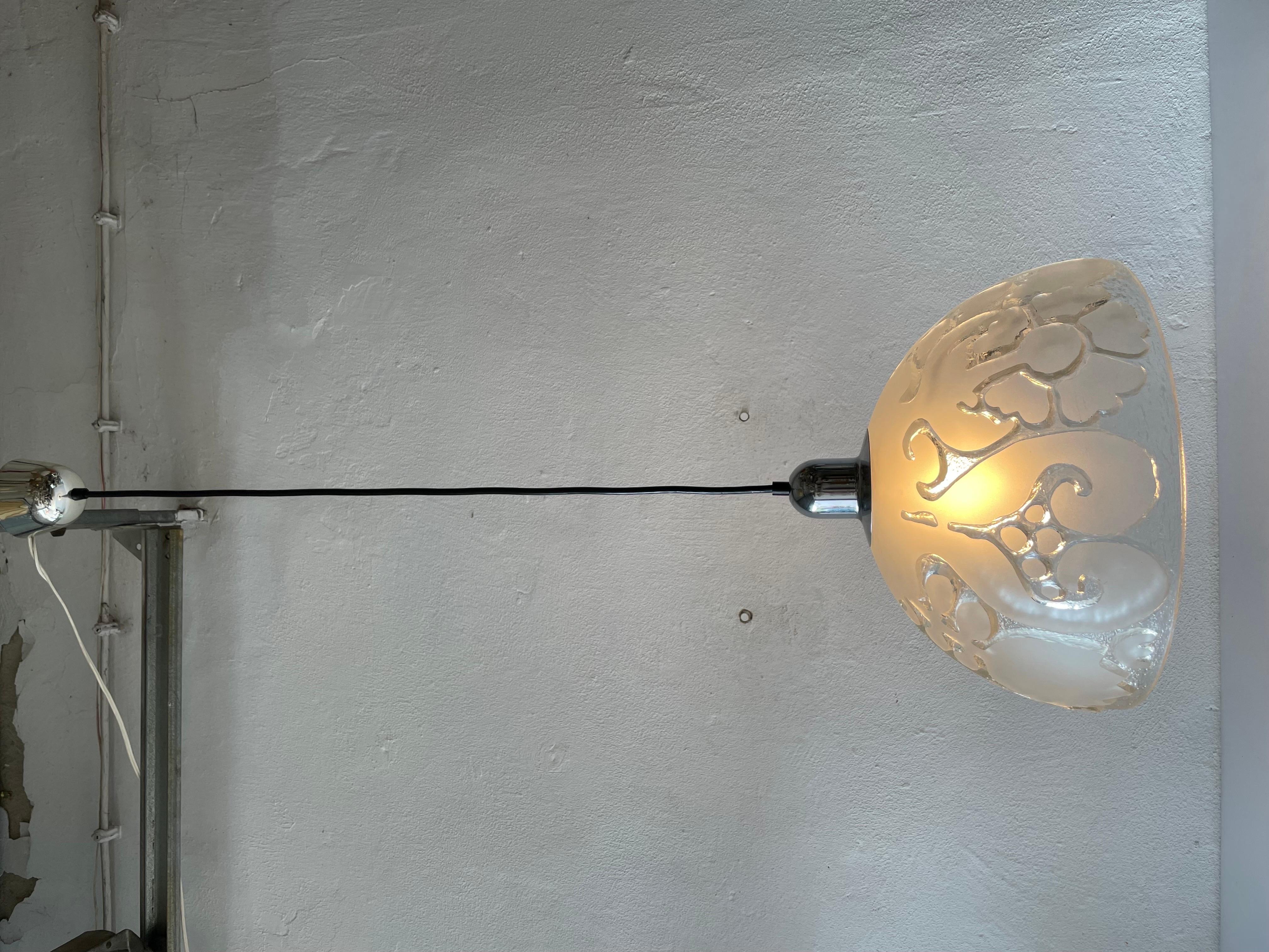 3 Dimensional Artwork Heavy Glass Ceiling Lamp by Peill Putzler, 1970s, Germany For Sale 8