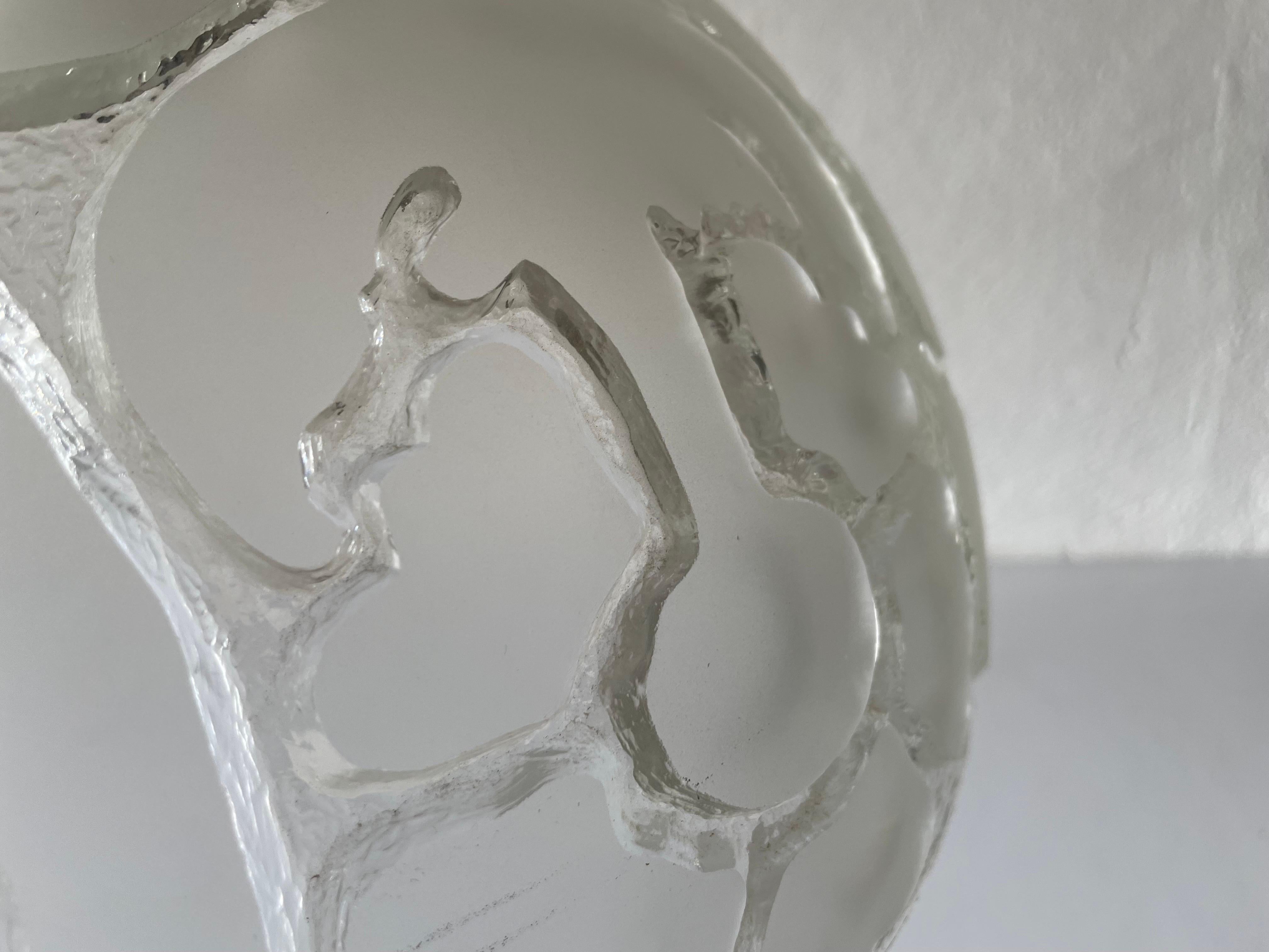 Late 20th Century 3 Dimensional Artwork Heavy Glass Ceiling Lamp by Peill Putzler, 1970s, Germany For Sale