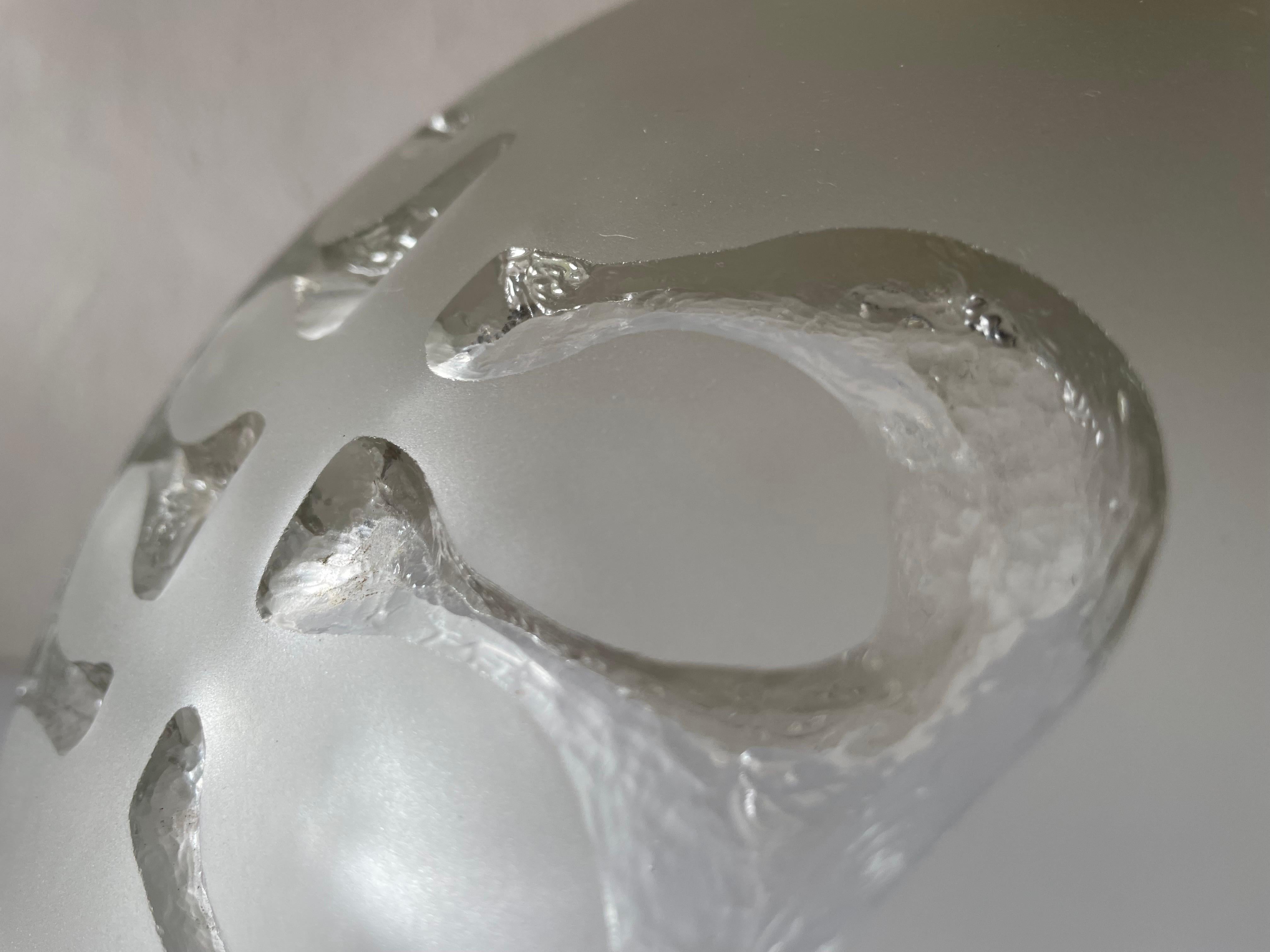 3 Dimensional Artwork Heavy Glass Ceiling Lamp by Peill Putzler, 1970s, Germany For Sale 1