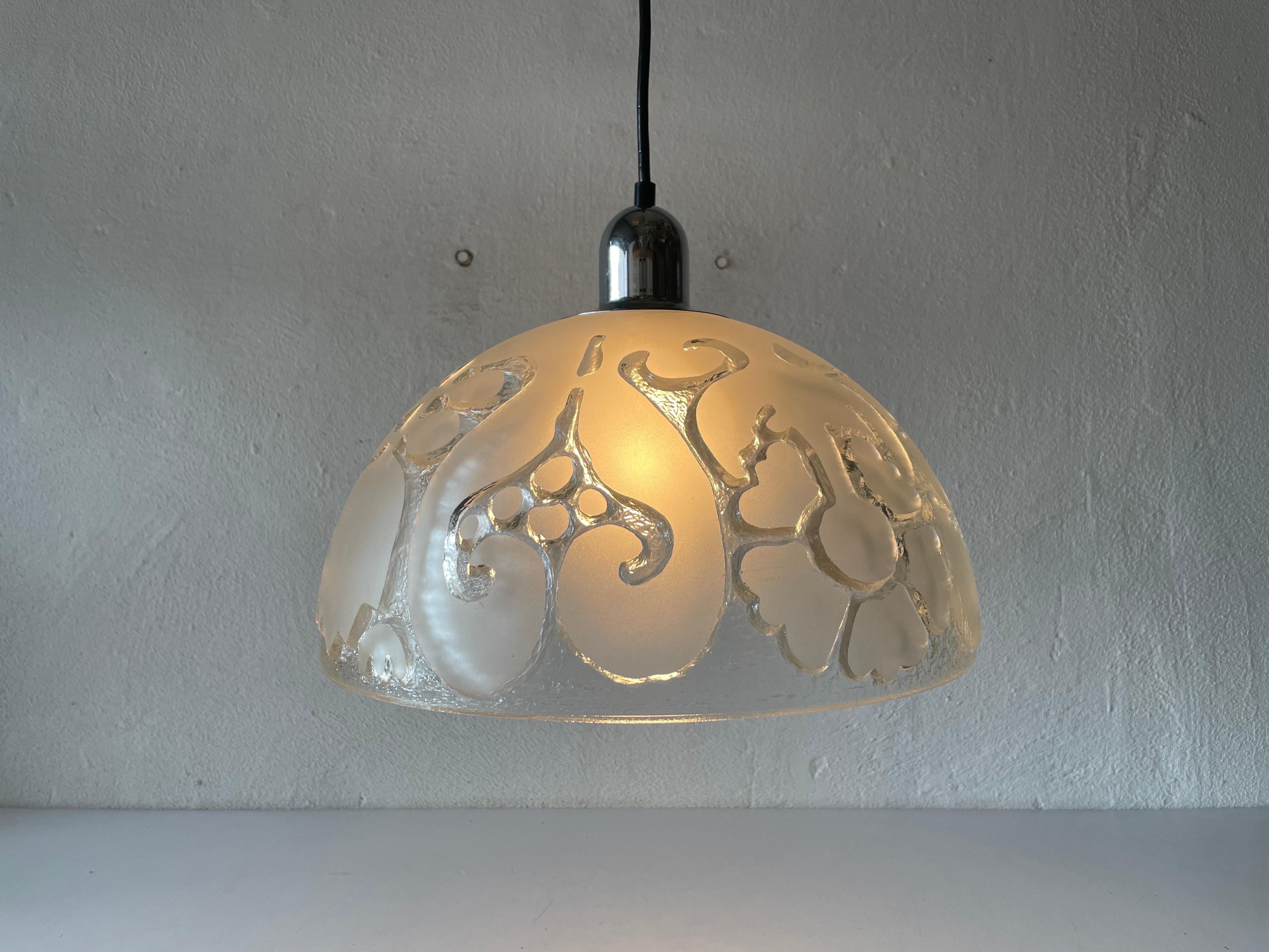 3 Dimensional Artwork Heavy Glass Ceiling Lamp by Peill Putzler, 1970s, Germany For Sale 3