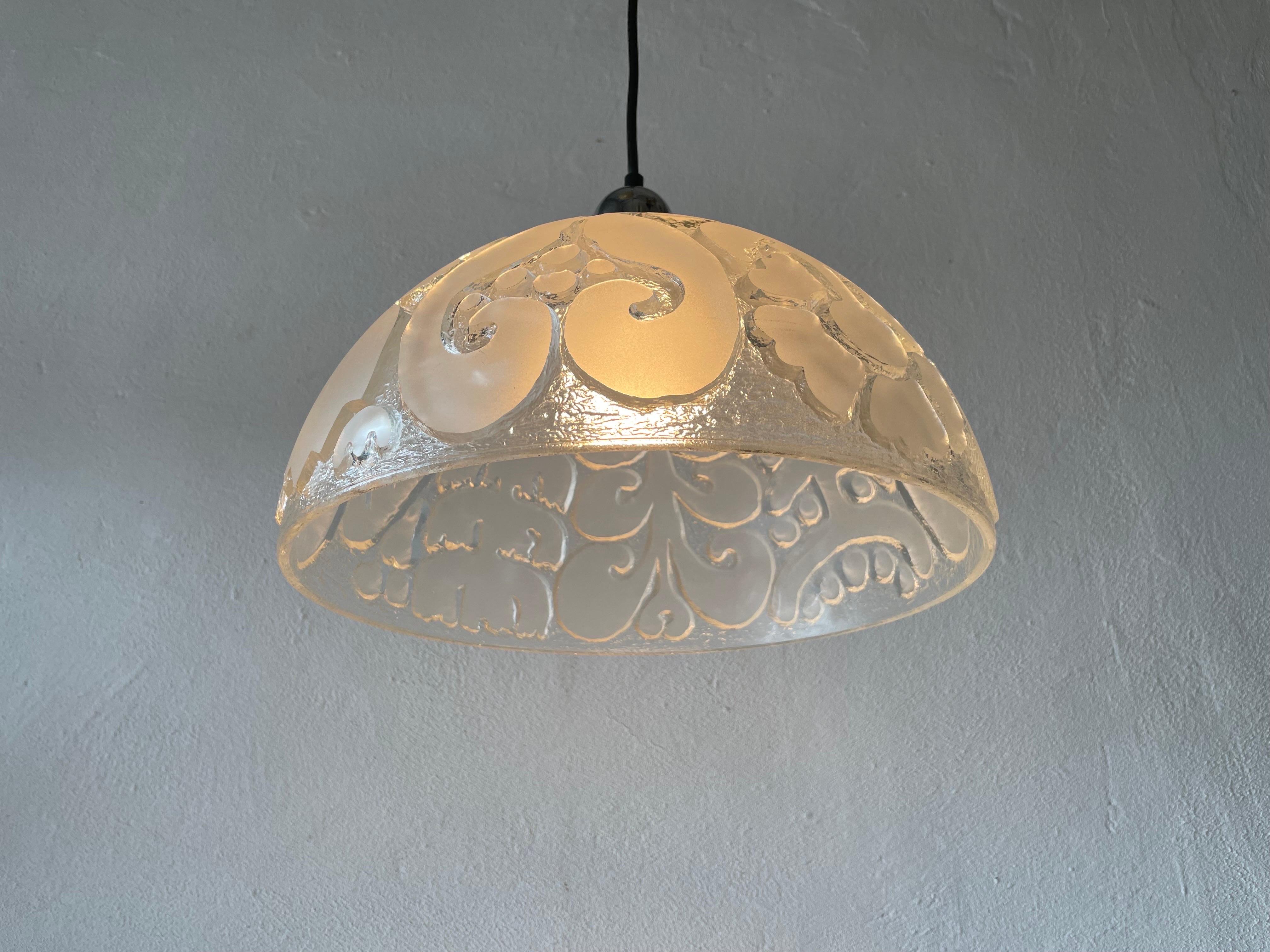 3 Dimensional Artwork Heavy Glass Ceiling Lamp by Peill Putzler, 1970s, Germany For Sale 4