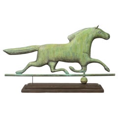 3 banderuole dimensionali in rame a forma di cavallo