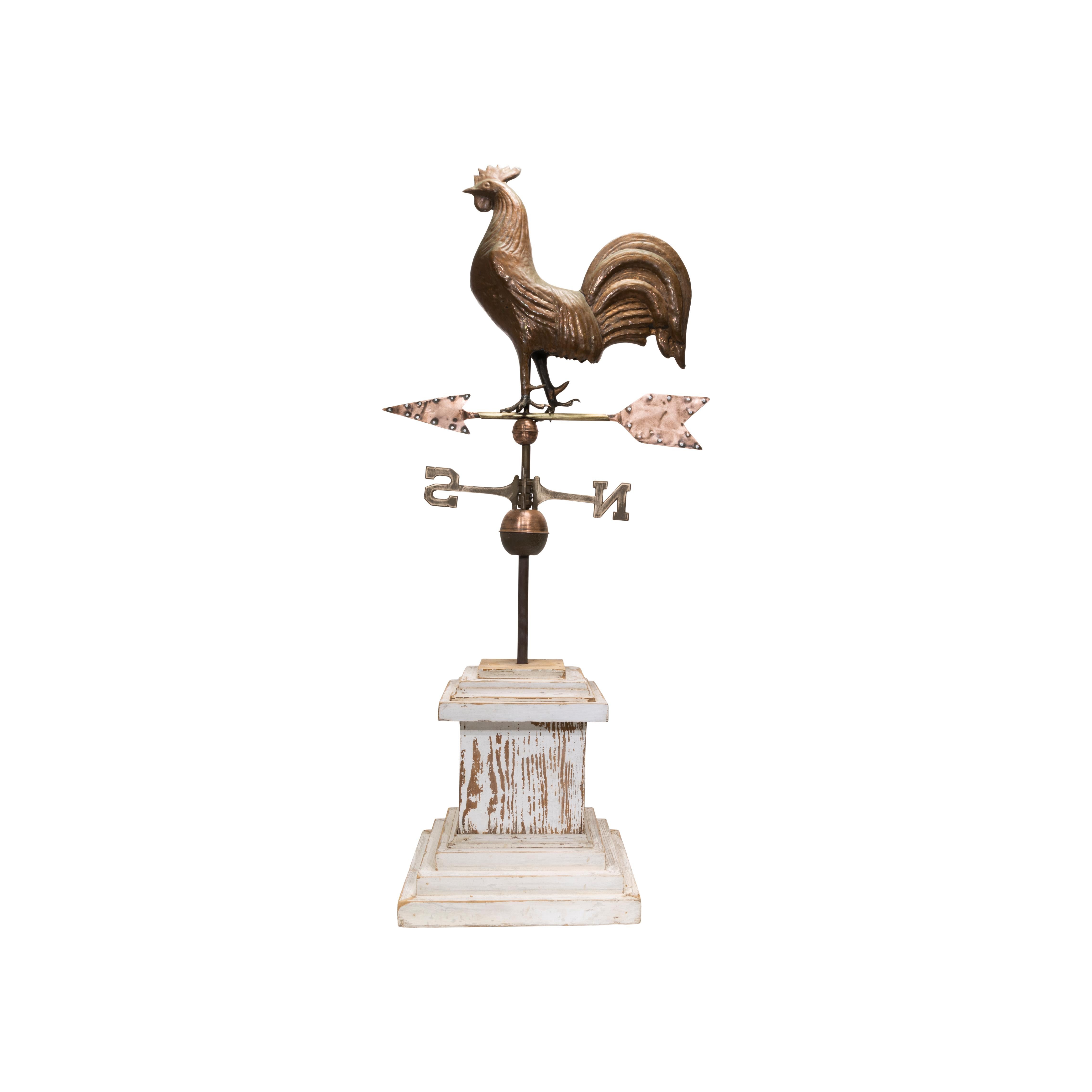 American 3 Dimensional Copper Rooster Weather Vane For Sale