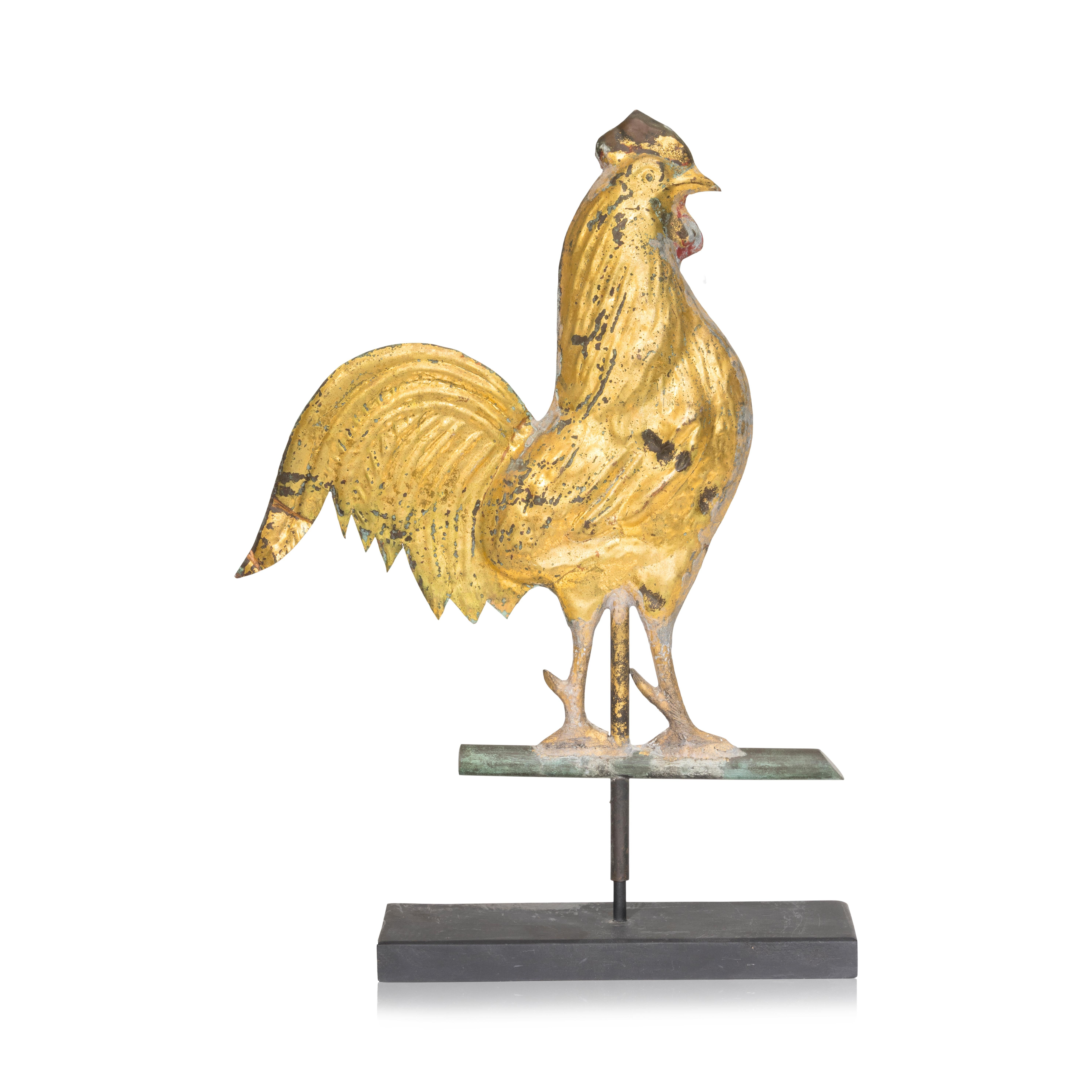 3 Dimensional Copper Rooster Weather Vane In Good Condition For Sale In Coeur d'Alene, ID