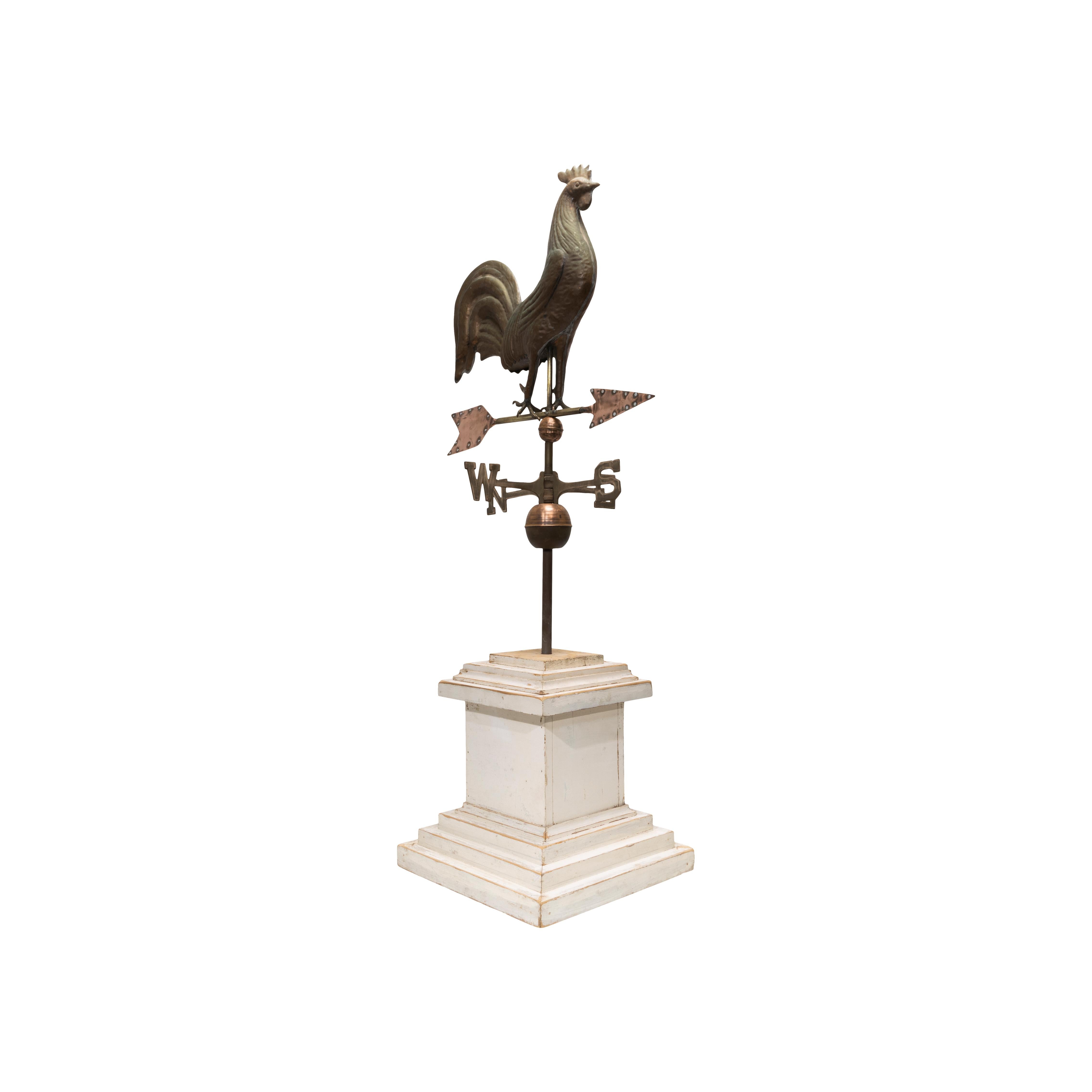 20th Century 3 Dimensional Copper Rooster Weather Vane For Sale