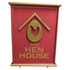 3 Dimensional Metal Framed Hanging Pub Sign. The Hen House