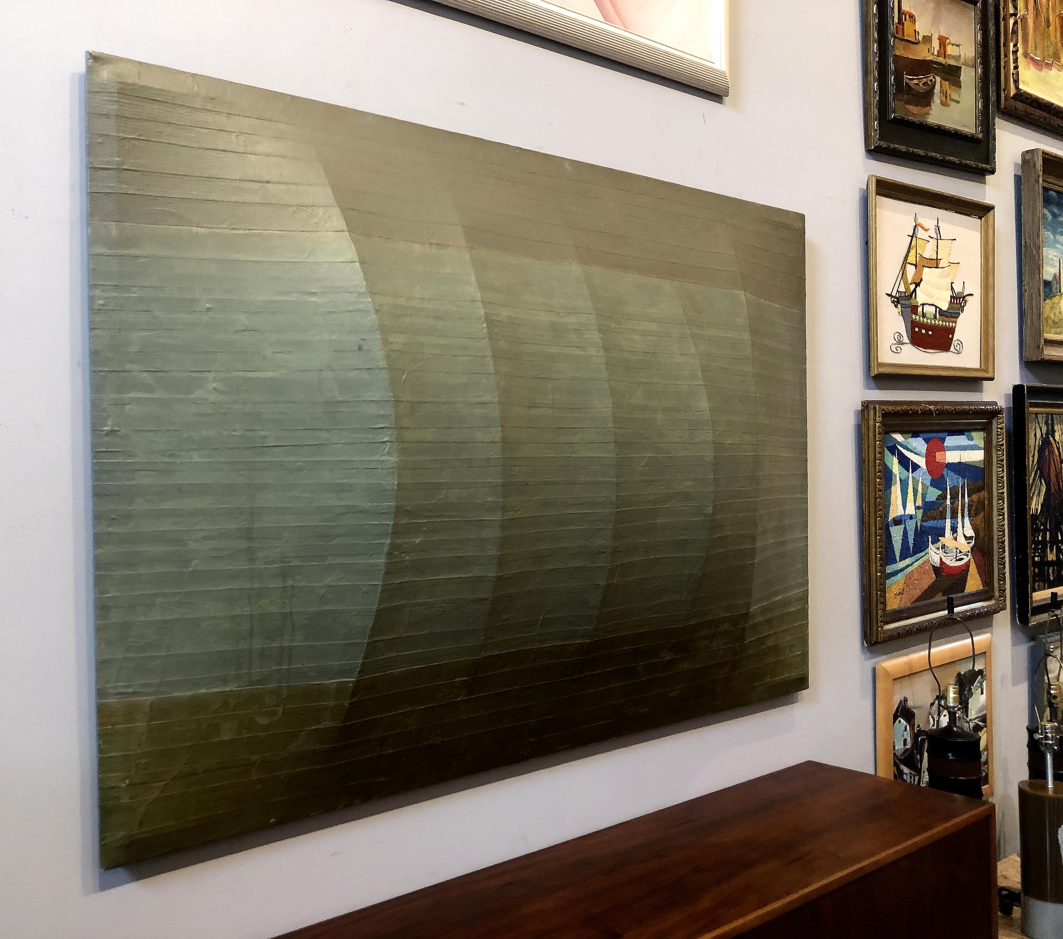 Mid-Century Modern 3-Dimensional Painting Attributed to Charles Hinman, Monumental 1960s Work