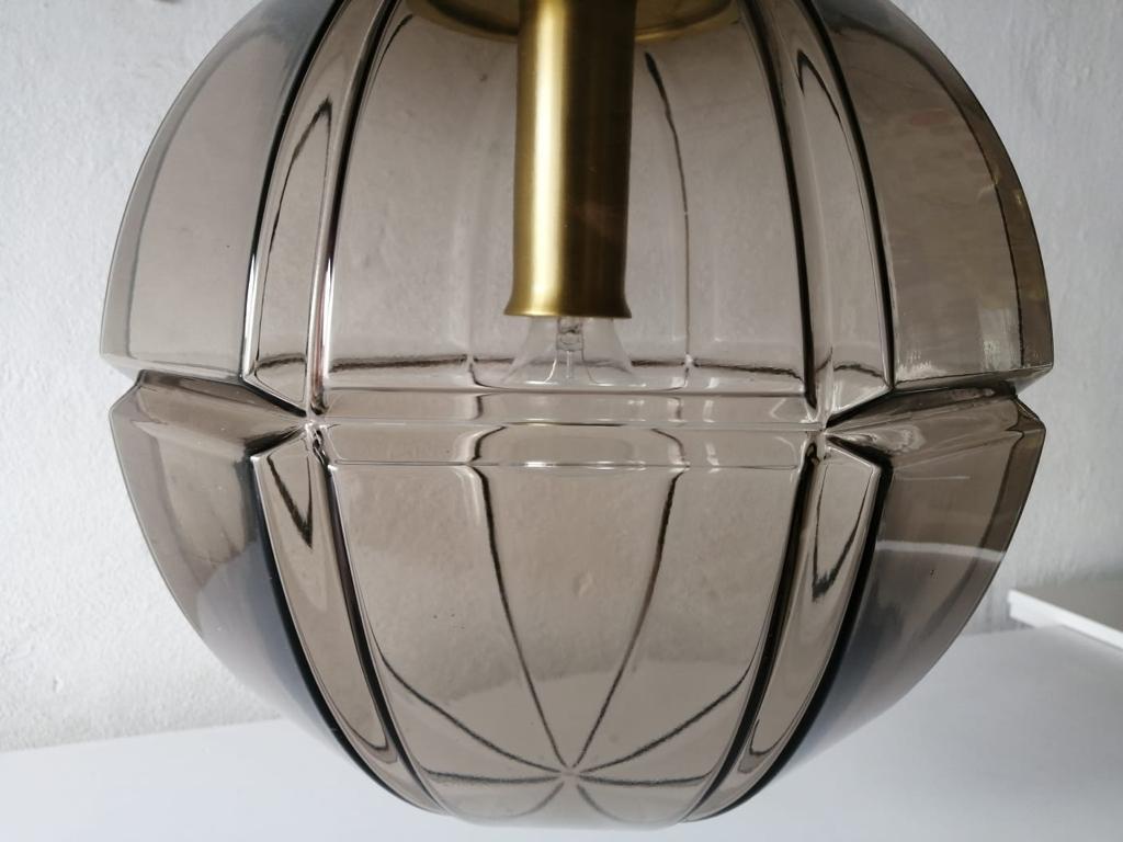 Mid-20th Century 3 Dimensional Smoked Glass Pendant Lamp by Peill Putzler, 1960s Germany For Sale