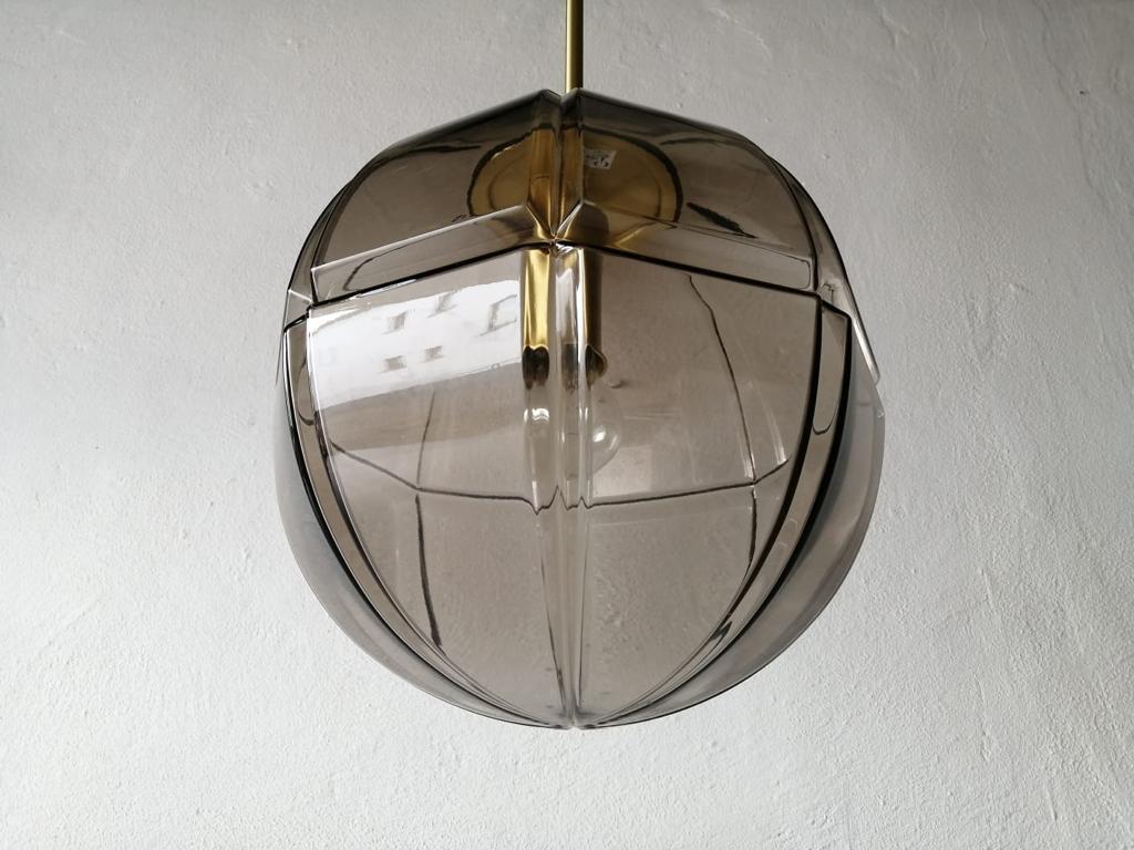 3 Dimensional Smoked Glass Pendant Lamp by Peill Putzler, 1960s Germany For Sale 2