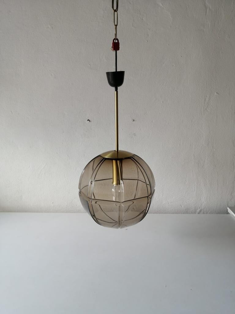 3 Dimensional Smoked Glass Pendant Lamp by Peill Putzler, 1960s Germany For Sale 4