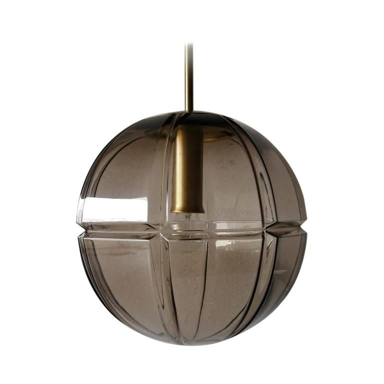 3 Dimensional Smoked Glass Pendant Lamp by Peill Putzler, 1960s Germany