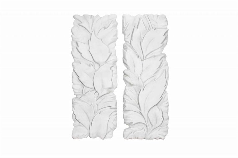 Set of Wall Hanging Panels in Matte White Lacquer Indoor / Outdoor For