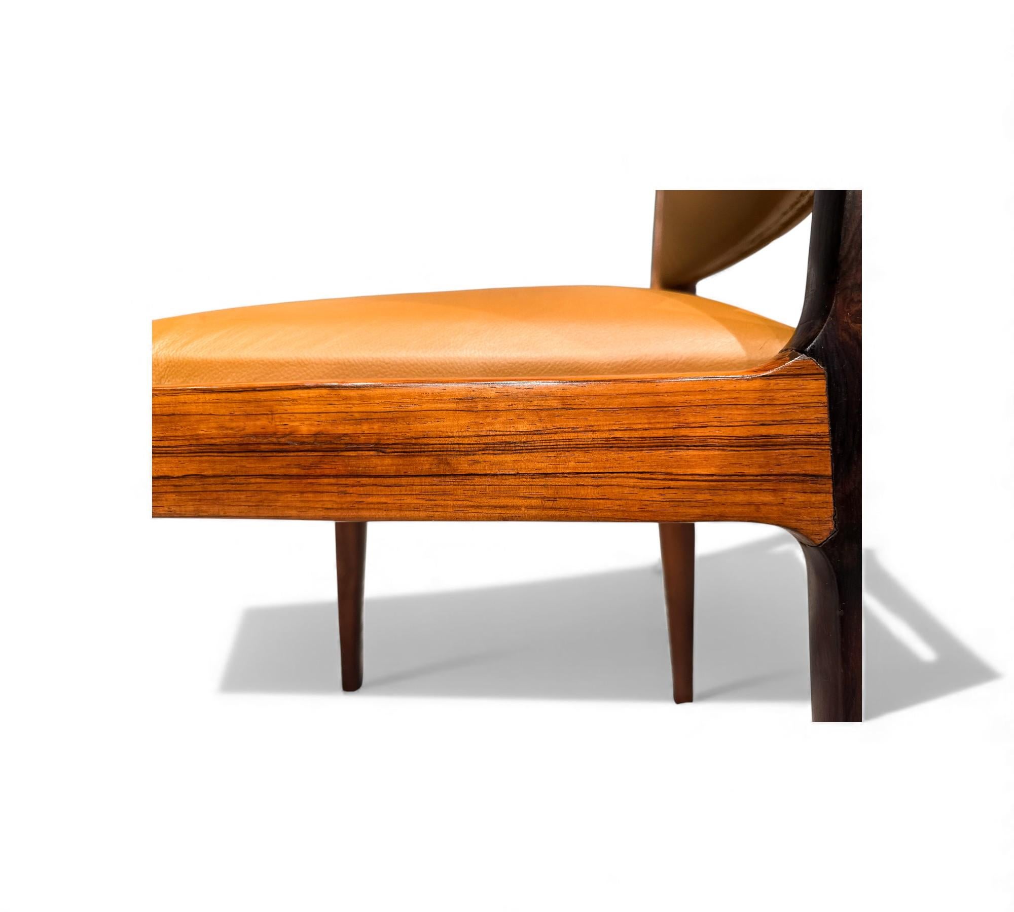 3 Dining Chairs in Hardwood & Leather, Sergio Rodrigues for Bloch, 1960s en venta 10