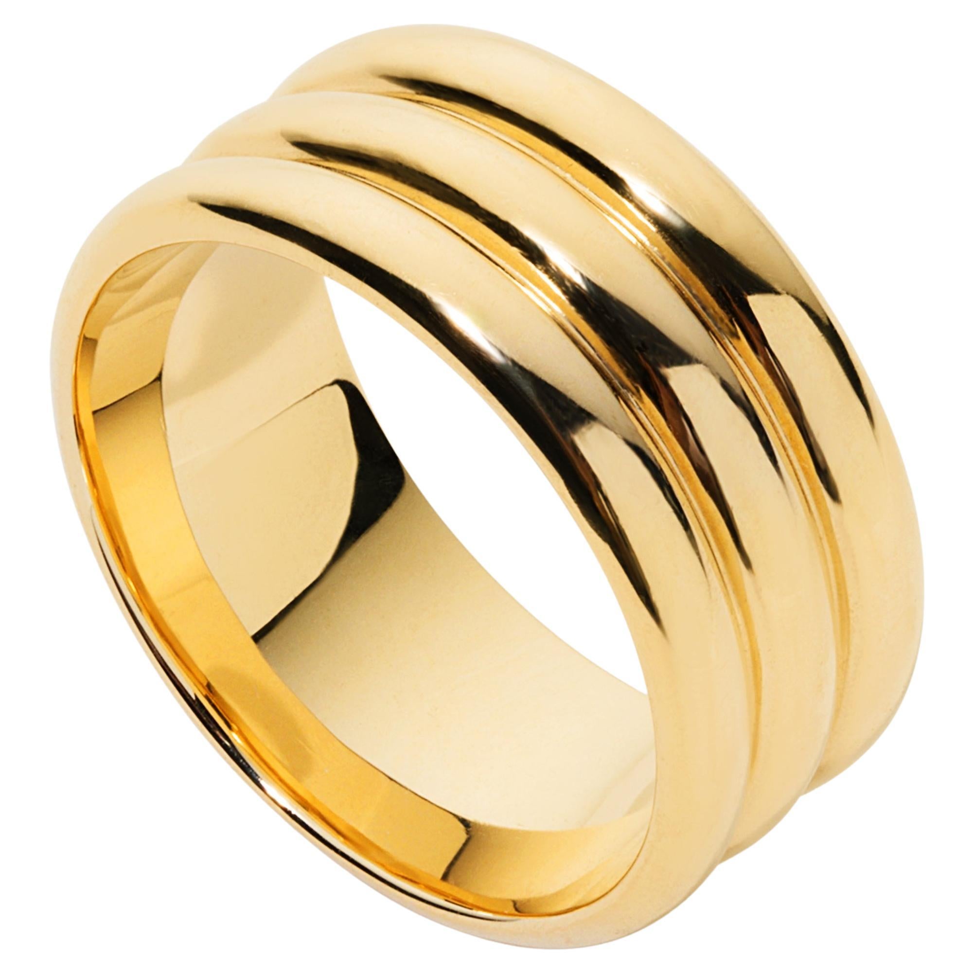 3 Dome Ring, 14k Gelbgold