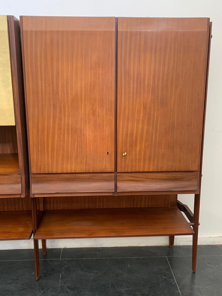 3-Door Highboard in Teak and Parchment, 1960s For Sale 5