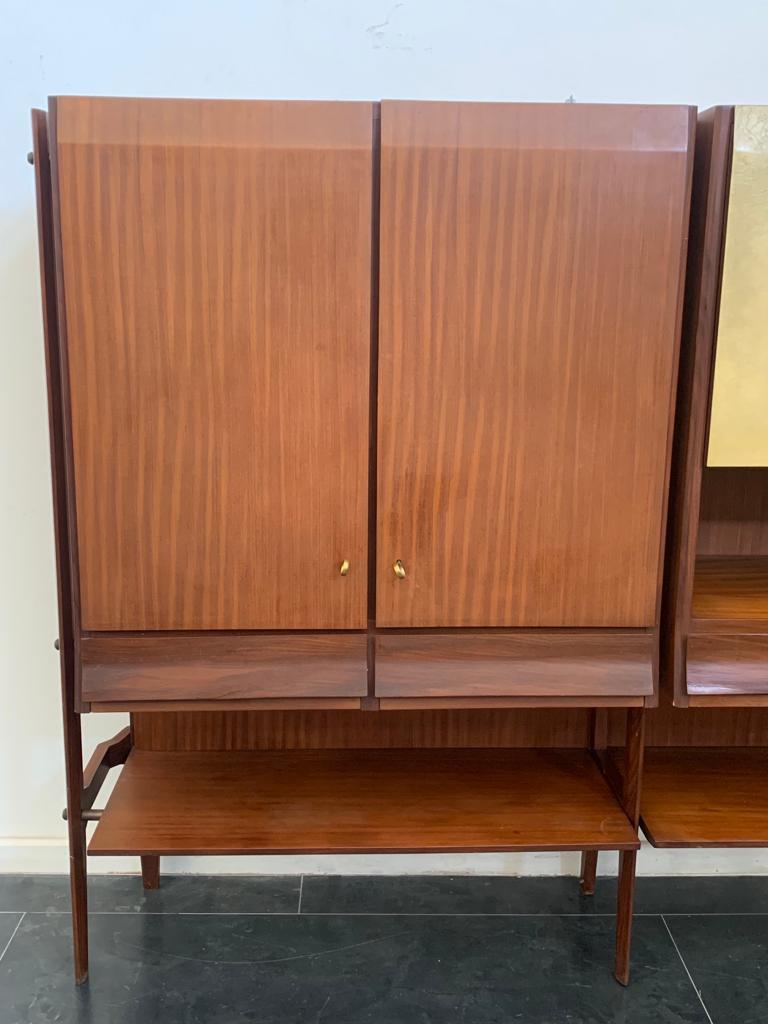 3-Door Highboard in Teak and Parchment, 1960s For Sale 6