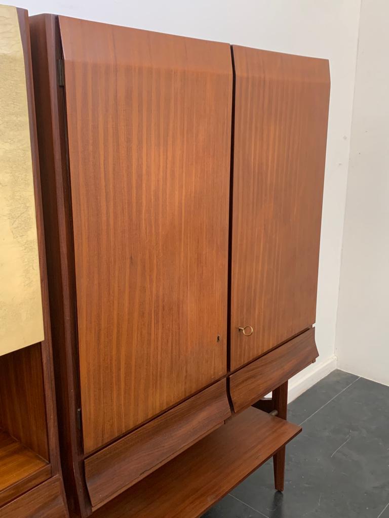3-Door Highboard in Teak and Parchment, 1960s For Sale 3