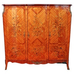 3 Door Kingwood Marquetry Armoire