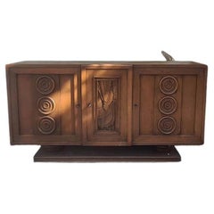 Buffet à 3 portes circa 1940 néo-régionaliste