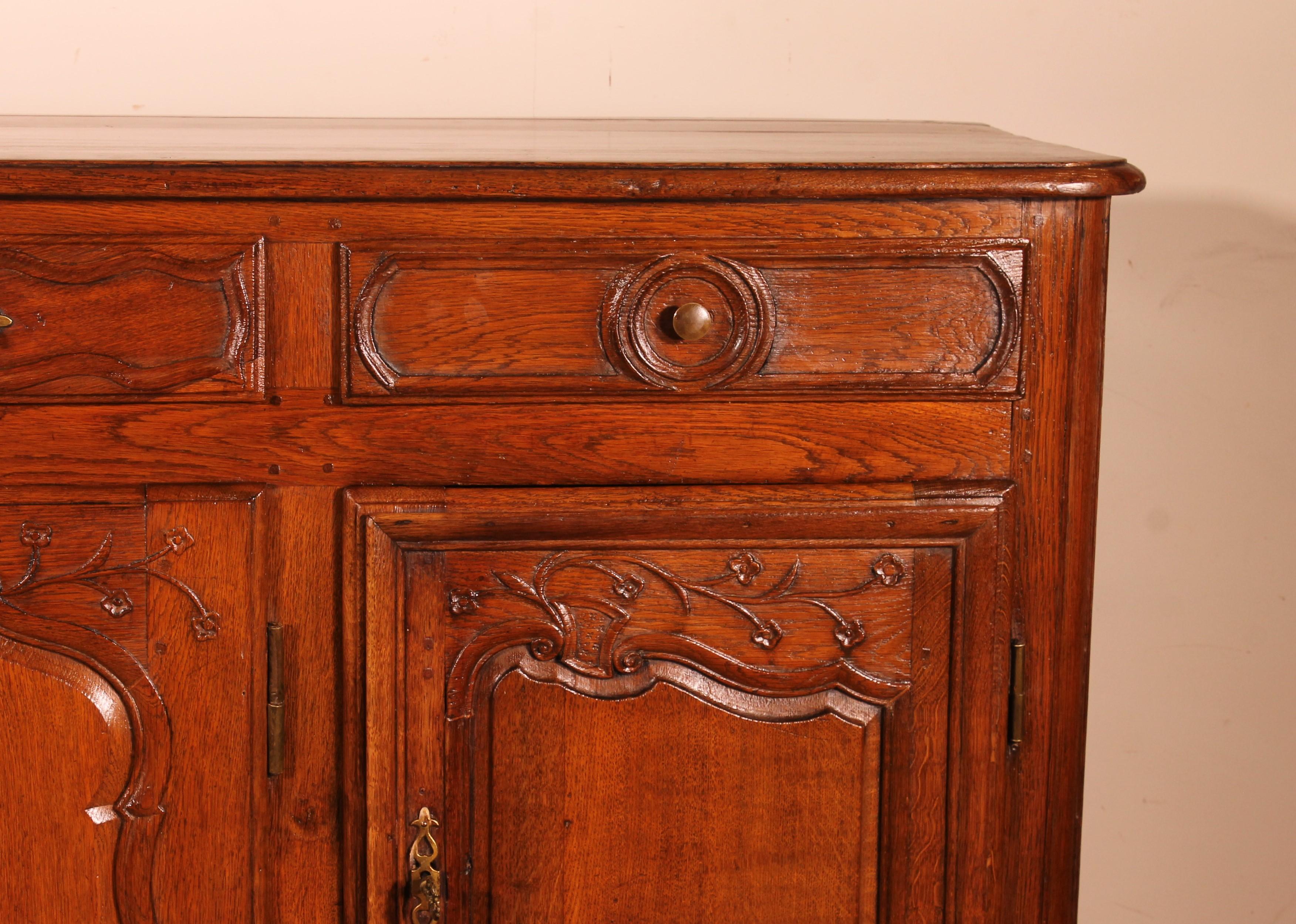 Oak 3 Doors Buffet Louis XV-18 ° Century For Sale