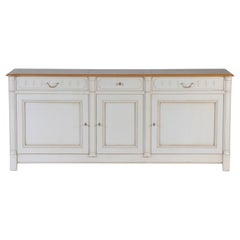 Buffet français à 3 portes à breloques en bois de cerisier massif