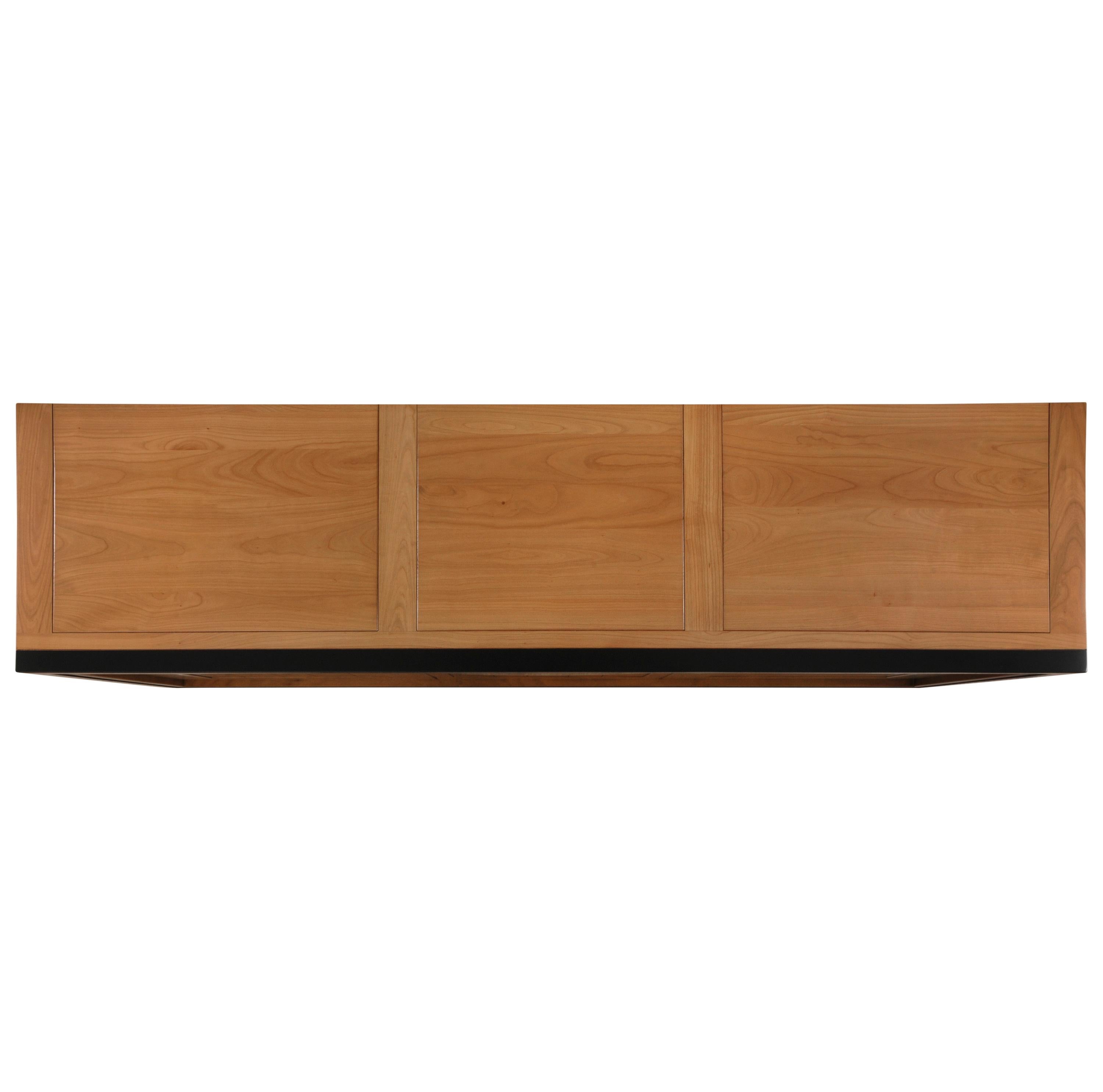 Modern 3-door contemporary sideboard in cherry, 100% Made in France   For Sale