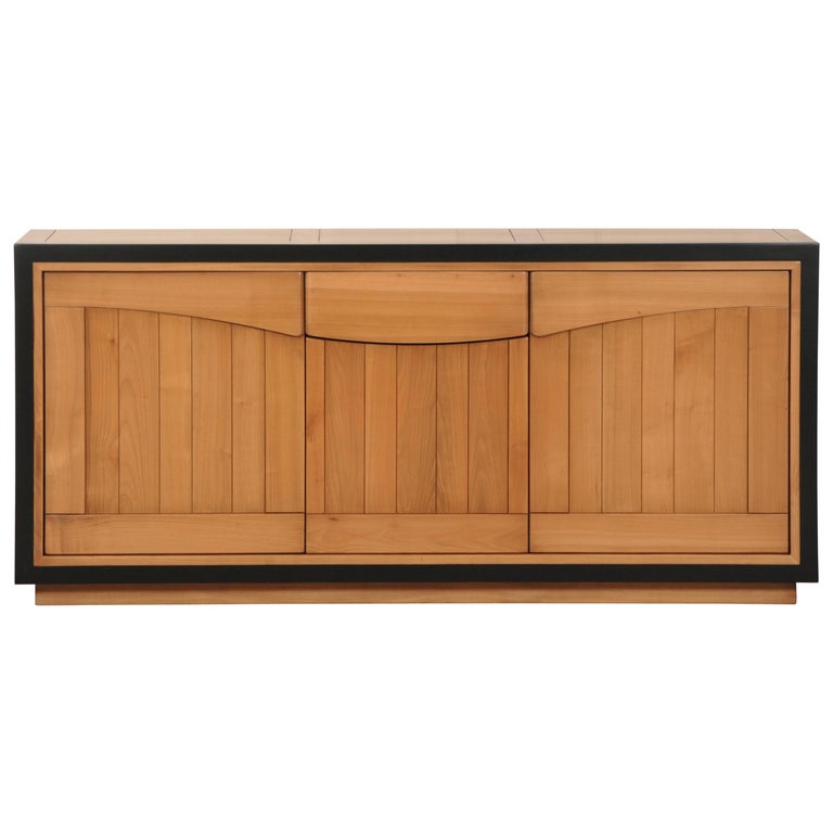 3-door contemporary sideboard in cherry, 100% Made in France   For Sale