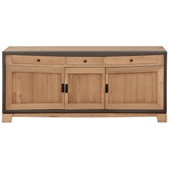 3 Doors Contemporary Sideboard in Oak, 100% Made in France