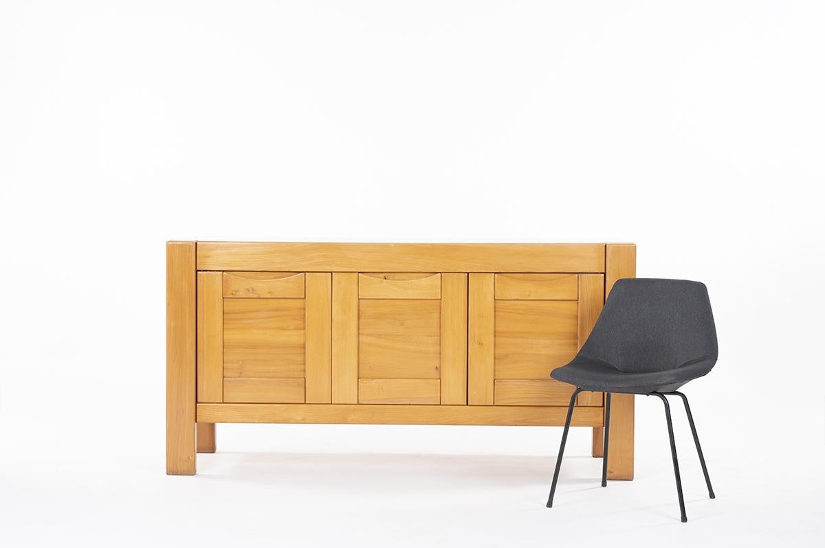 20th Century 3 Doors Sideboard by Maison Regain Solid Elm, 1980