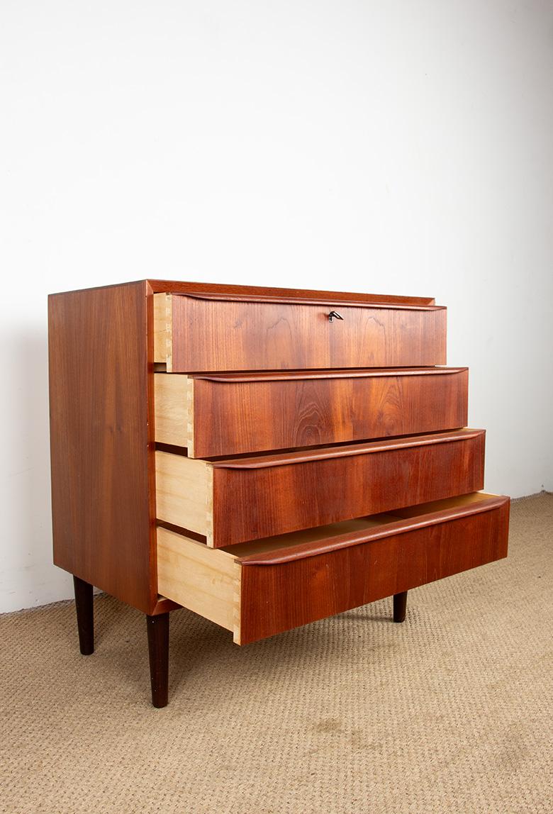 Teck Commode à 3 tiroirs, teck, Danemark années 1960. en vente