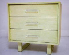 3 Drawer Chest on Runners with Lucite Handles by William Haines Inc