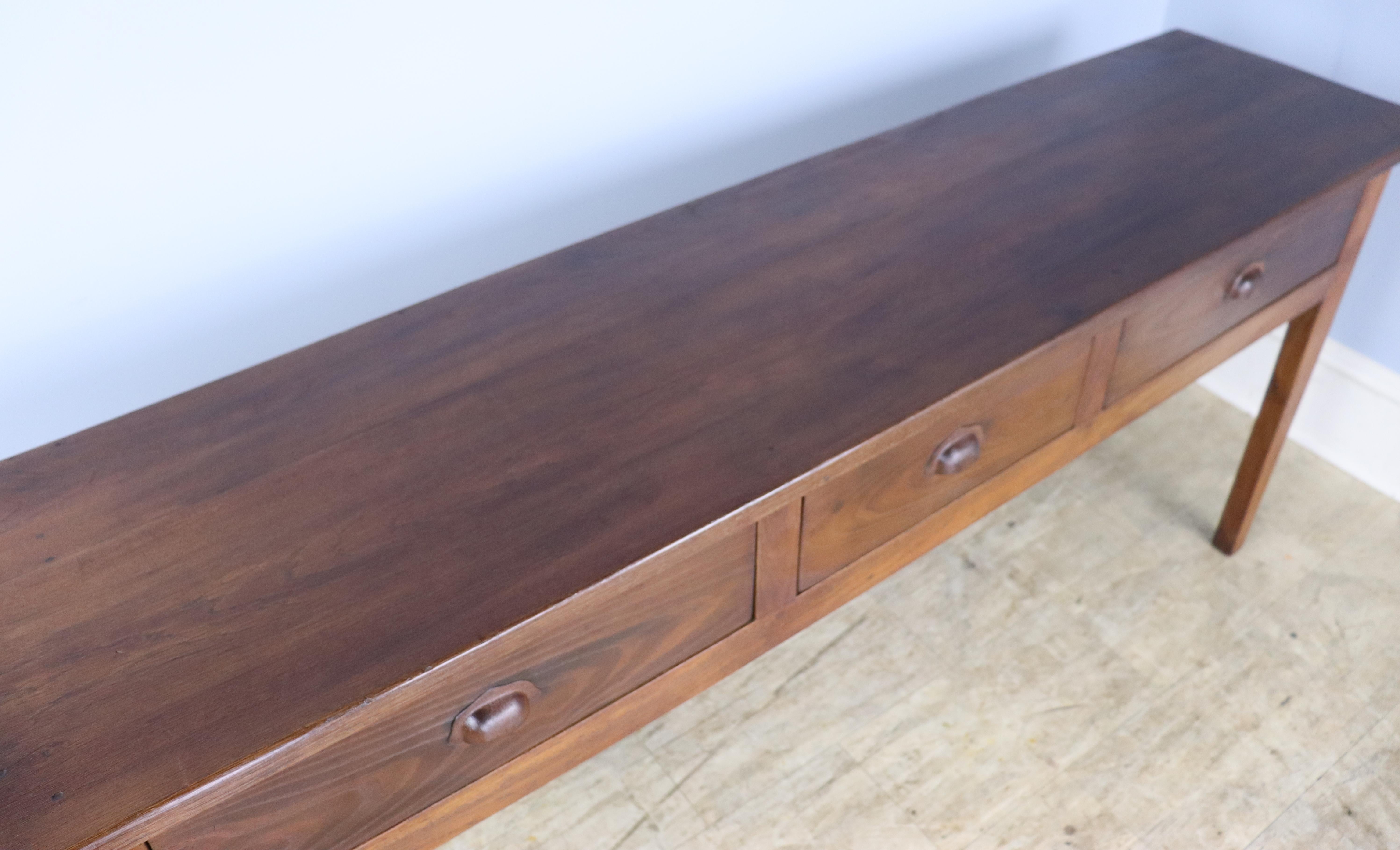 3 Drawer Chestnut Server, Custom Made for Briggs House in France For Sale 1