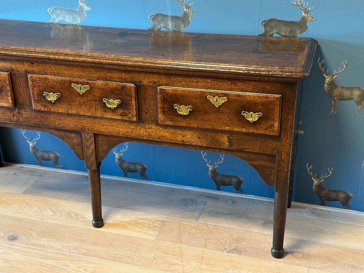 3 Drawer English Oak Dresser Base Circa 1720, antique server, antique sideboard  For Sale 7