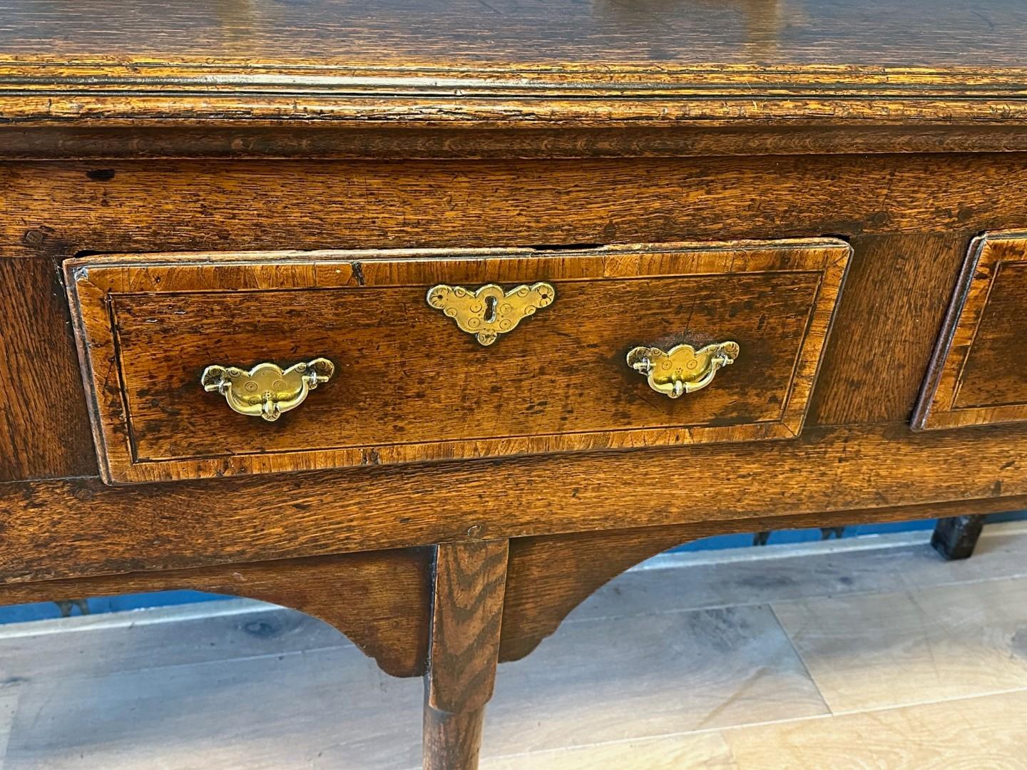 3 Drawer English Oak Dresser Base Circa 1720, antique server, antique sideboard  For Sale 2