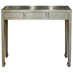 3-Drawer Gray Console Table