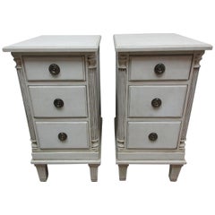 Antique 3-Drawer Gustavian Nightstands