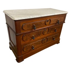3 Drawer Marble Top Victorian Chest of Drawers