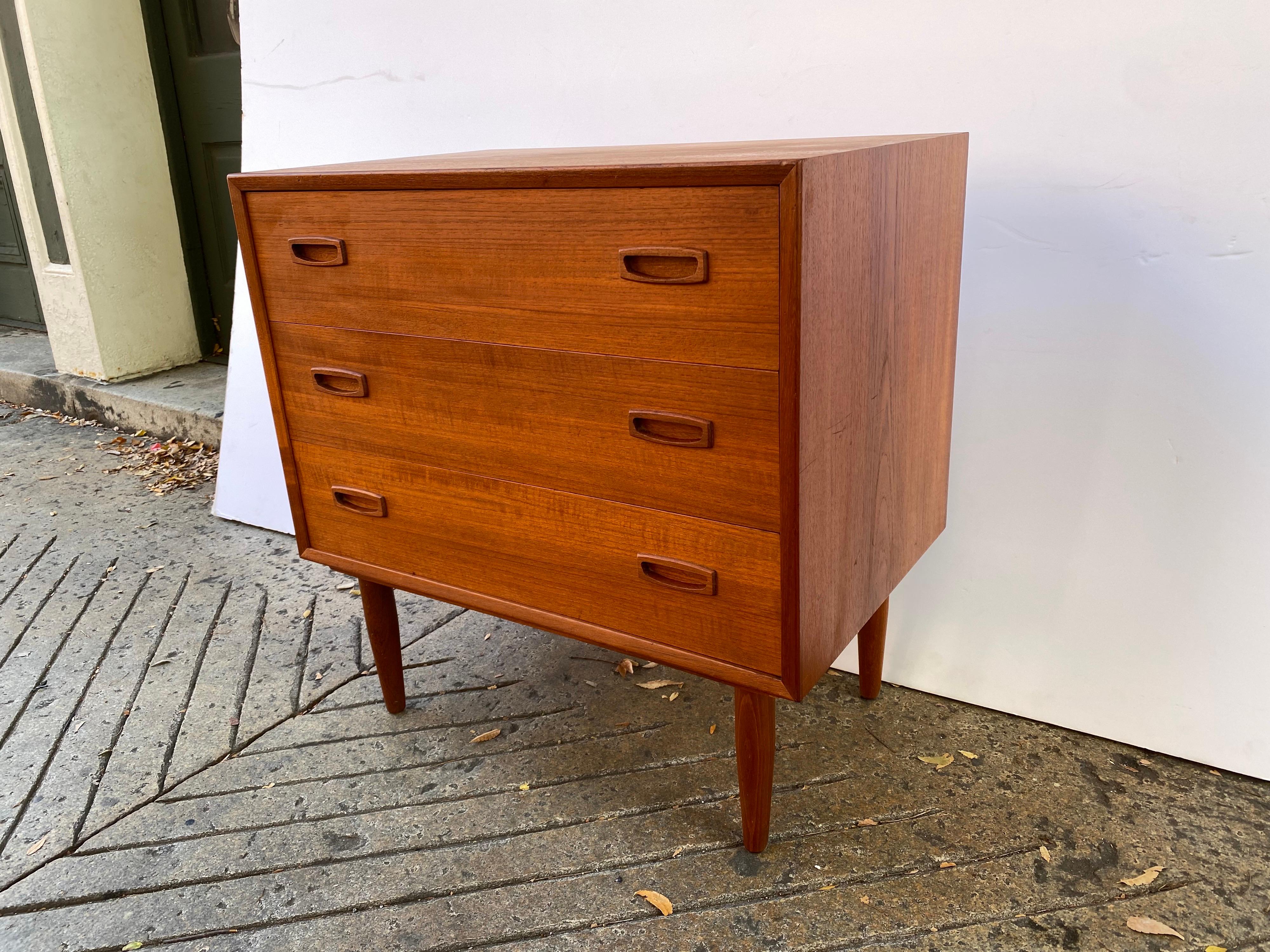 Mid-Century Modern 3 Drawer Teak Danish Dresser 