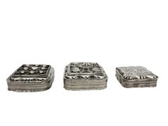 3 Dutch Silver Peppermint Boxes