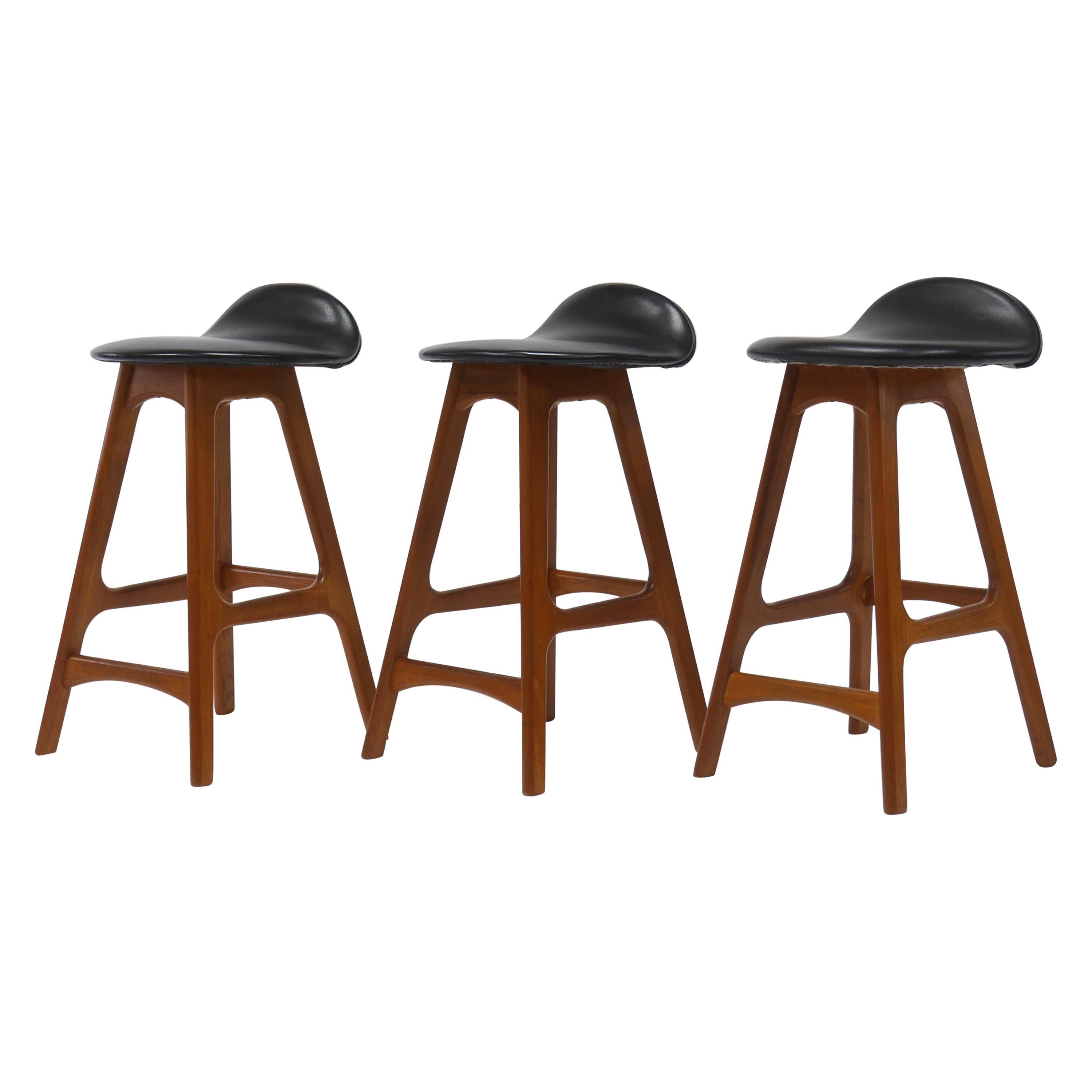 3 Erik Buck Counter Height Stools For Sale