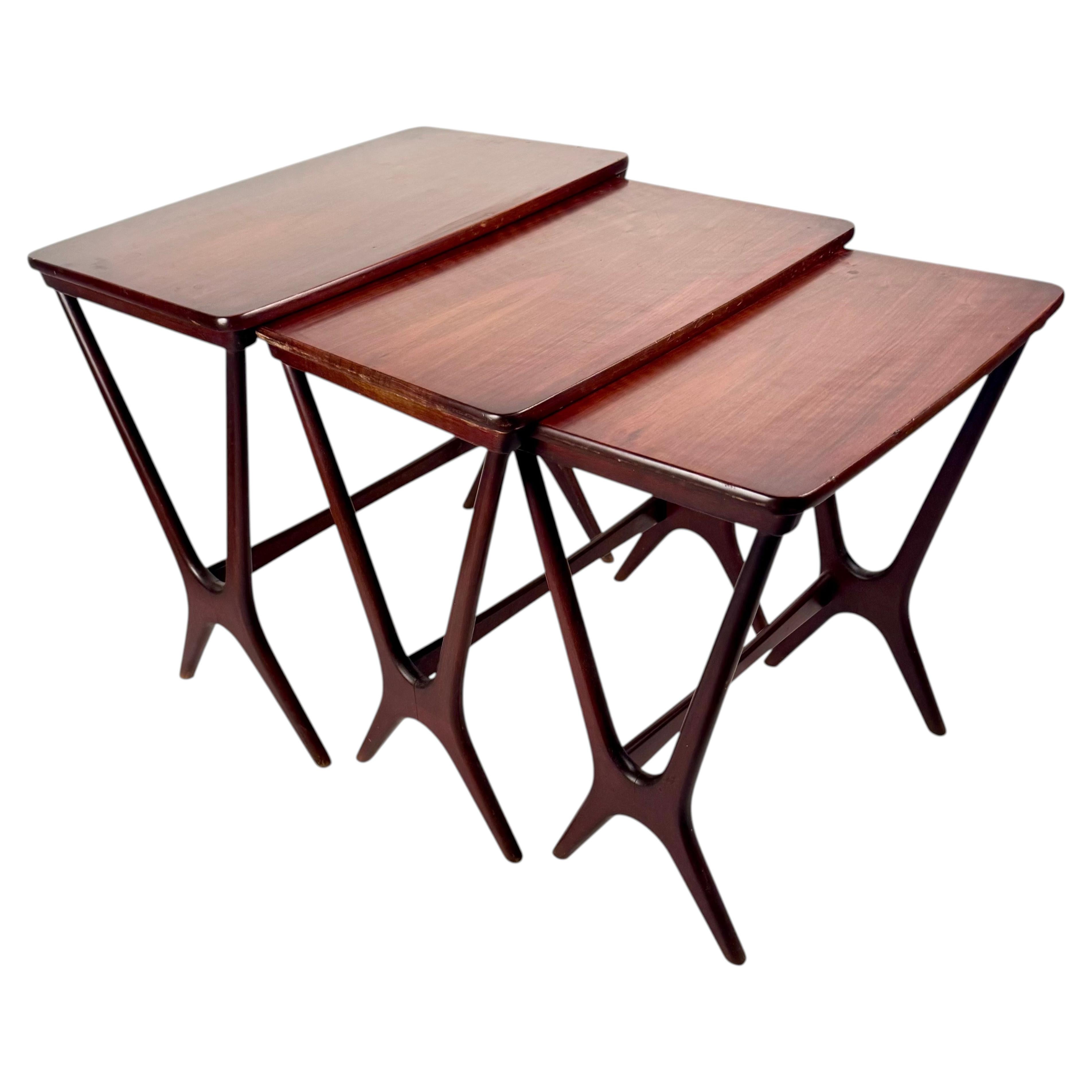 3 Erling Torvits for Heltborg Mobler Danish Teak Nesting Tables