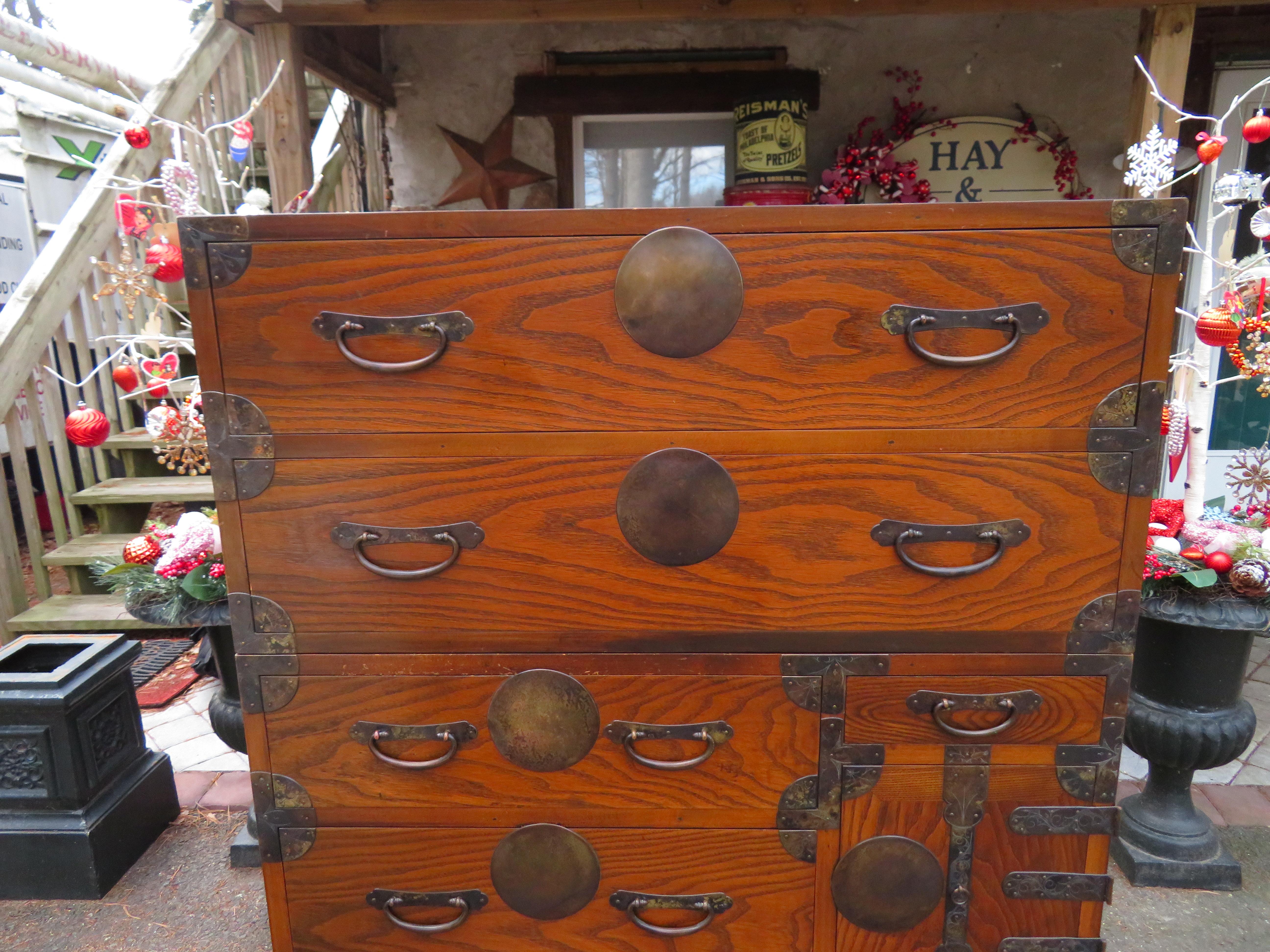 Taisho 3 Fabulous 20th Century Japanese style Stacking Tansu Chest of Drawers For Sale