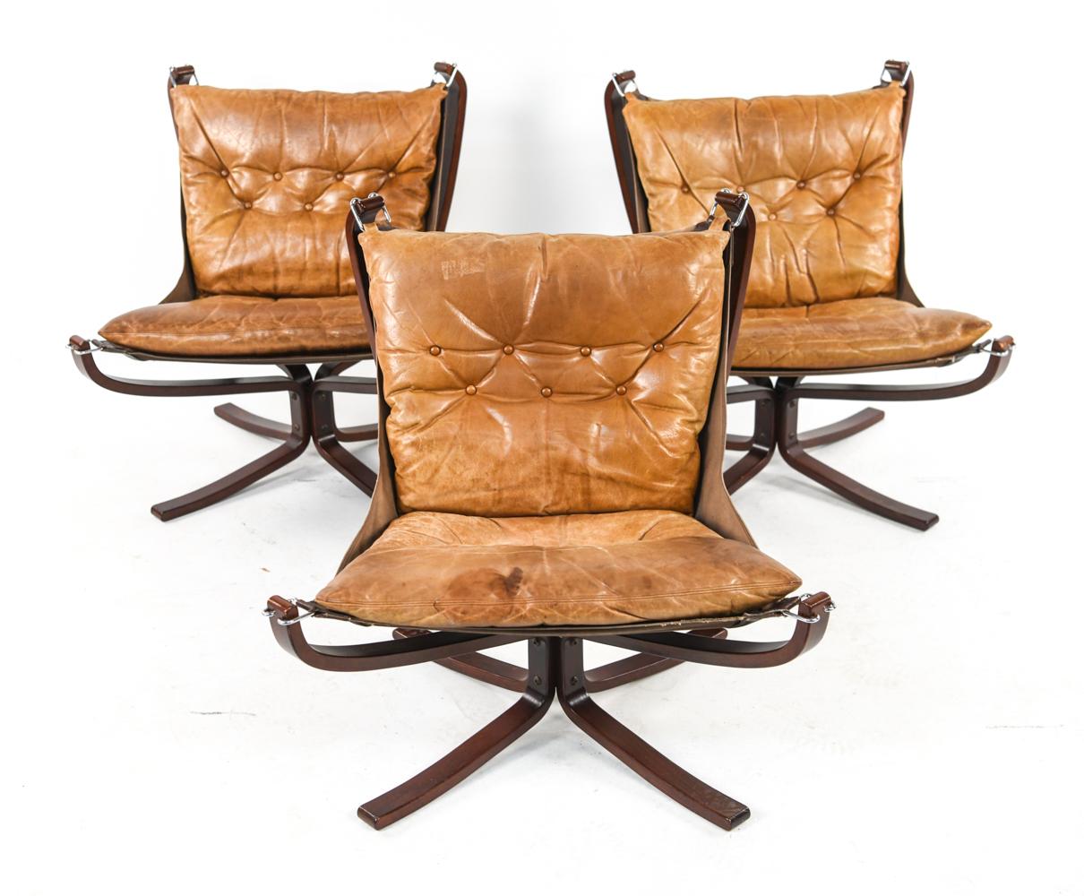 Mid-Century Modern '3' Falcon Chairs by Sigurd Ressell for Vatne Møbler, 1960s